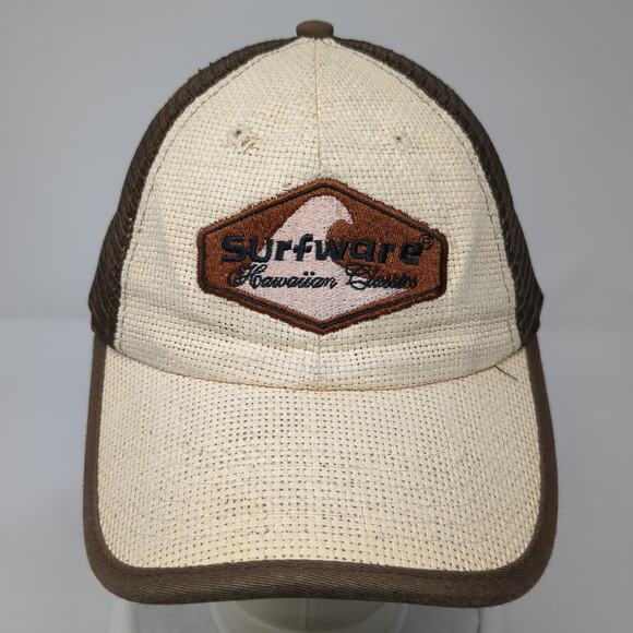 Surfware Hawaiian Classics snapback Trucker Hat Brown On Adjustable Mesh Back - Picture 2 of 9